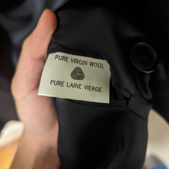 Cambridge Black Pure Wool Pinstripe Pants Blazer Suit Set (XL) (Sz 42 Tall 36W) - Picture 10 of 16